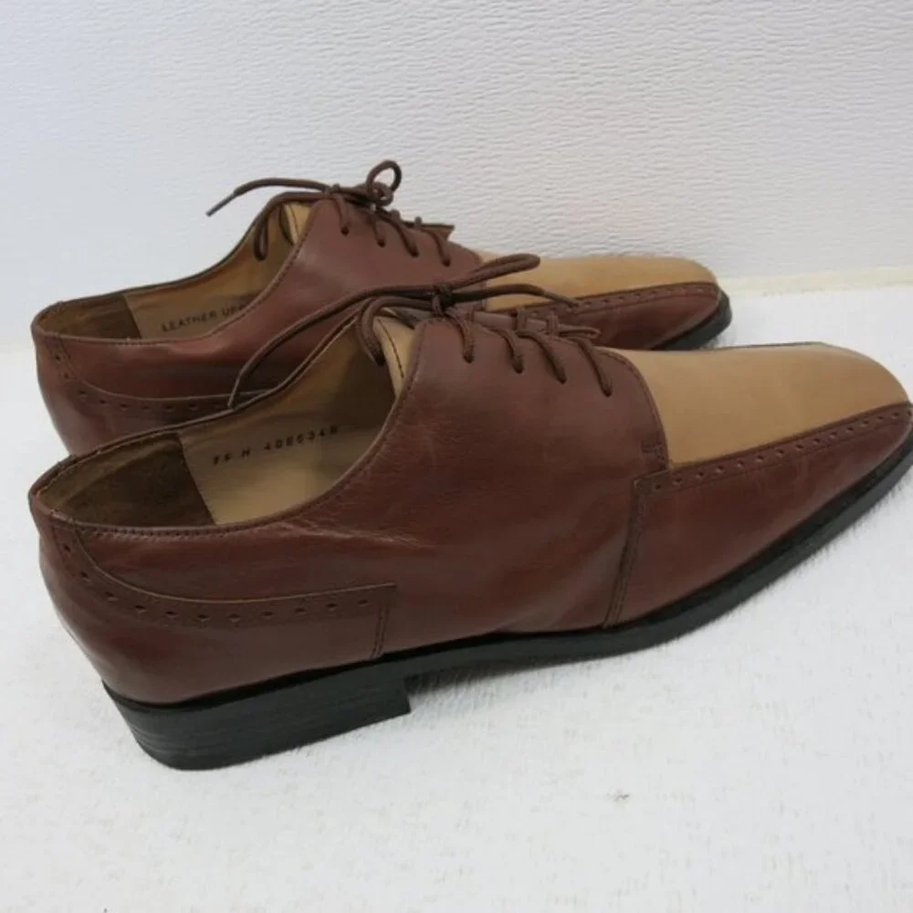Stanley Blacker Split Top Two Tone Leather Dress Men's Footwear Oxfords Sz 15 M